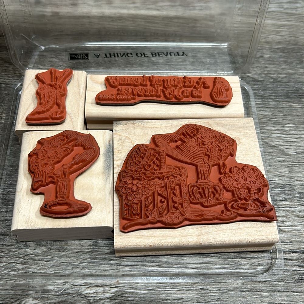 Lot Of 2 Stampin' Up Vintage Stamp Sets A Thing Of Beauty Fashion Victorian 1996 - Picture 3 of 5